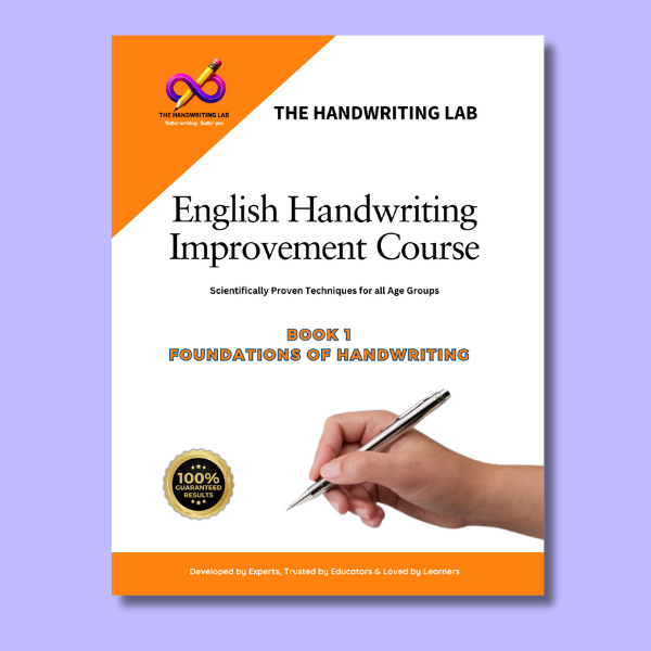 Checkout Book 1 of English handwriting improvement course of the Handwriting lab