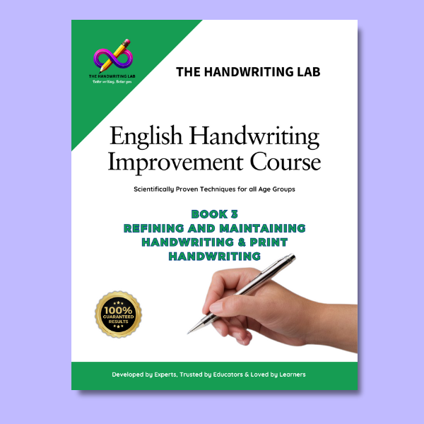 Checkout Book 3 of English handwriting improvement course of the Handwriting lab